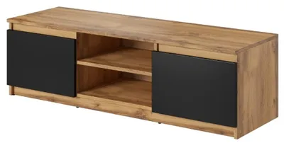 Image de MINIO Meuble TV DIDI 120 cm, sans éclairage LED - Chêne Wotan/Graphite noir