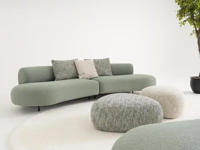 Produktbild von Elegantes grünes Wohnzimmer Set aus Stoff und Holz