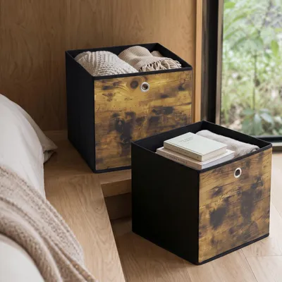 Produktbild von Aufbewahrungsbox Aufbewahrungsboxen 6er Set Faltbare Ordnungsboxen mit Griff 33x33x33cm Braun Regalboxen Faltboxen aus Vliesstoff für die Aufbewahrung