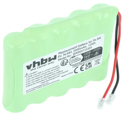 Produktbild von vhbw Akkupack aus 5x AA Mignon für diverse Geräte (2000mAh, 6V, NiMH)