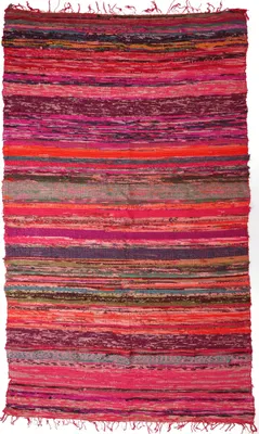 Produktbild von Leichter Flickenteppich, Flickendecke 100*160 cm - Rot-bunt, Baumwolle, Teppiche, Bodenmatten