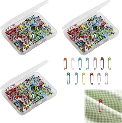 Imagen del producto de Alfileres de seguridad pequeños, de colores variados, de 19 mm, paquete de 360 unidades, para manualidades