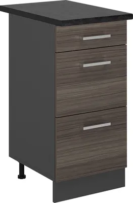 Produktbild von Küchenunterschrank Vicco R-Line Edelgrau 40 cm mit Schubladen, AP Anthrazit, Model 53693
