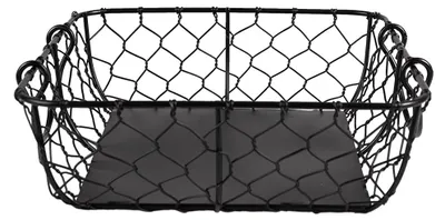 Produktbild von Clayre & Eef Aufbewahrungskorb 23x23x7 cm Schwarz Metall