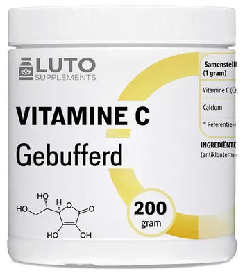 Obrázek produktu pro LUTO Supplements, vitamín C v prášku, s obsahem vápníku – 200 g – Vápník-L-askorbát