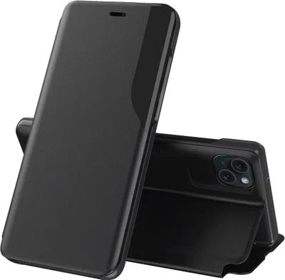 Produktbild von König Design Hülle kompatibel mit Apple iPhone 15 Pro Kunstleder Handyhülle - Handy Case Schwarz
