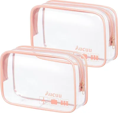 Zdjęcie produktu dla Aucuu Przezroczysta kosmetyczka zestaw 2 kosmetyczek z PVC