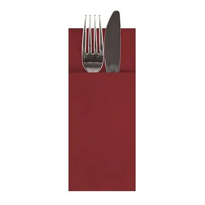 Produktbild von Bestecktaschen, Airlaid 40 cm x 33 cm bordeaux mit Besteckfalz