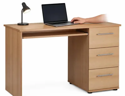 Produktbild von PC Tisch 115x56x73 cm Computertisch Buche Nachbildung Tastaturauszug #528