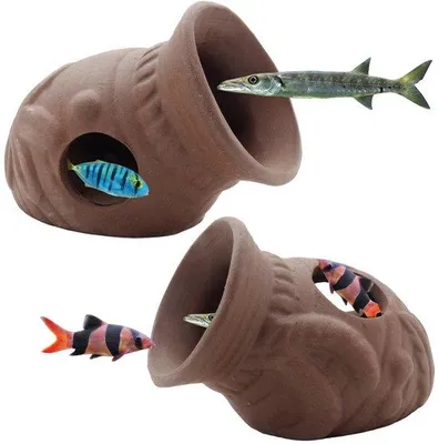 Produktbild von Aquarium Dekoration - Keramische Felsformation für Fische und Garnelen - 8 x 6,5 x 6,5 cm