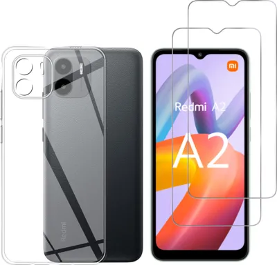Produktbild von Hülle für Xiaomi Redmi A2 mit 2 Displayschutzfolien aus Hartglas Phonillico®