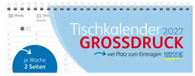 Produktbild von Tischquerkalender Großdruck 2027