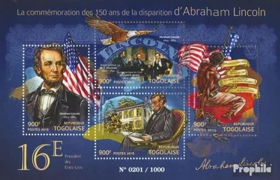 Produktbild von Briefmarken Togo 2015 Mi 6922-6925 Kleinbogen (kompl. Ausgabe) postfrisch Abraham Lincoln