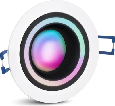 Produktbild von SSC-LUXon Matapo Einbauspot weiß schwarz inkl. WiFi Smart RGBW LED Licht - Strahler mit Lichtring kompatibel mit Alexa, Siri & Google