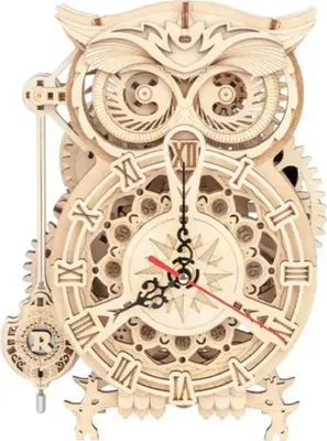 Produktbild von ROBOTIME Rokr 3D-Holzpuzzle Mechanische Uhr Eule 161 Teile