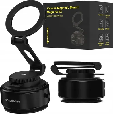 Zdjęcie produktu dla Uchwyt samochodowy z przyssawką SPACECASE Próżniowy Magnetic Mount MagAuto S3 Czarny