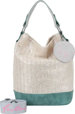 Produktbild von Fritzi aus Preußen Schultertasche Umhängetasche Olga Limited Panther Painted Straw Silver Jade silberfarben