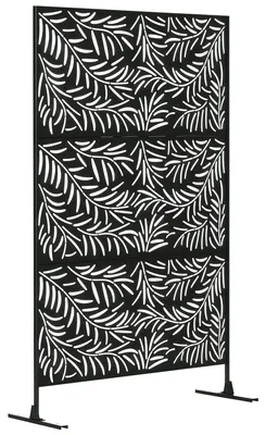 Productafbeelding van Privacyscherm, weerbestendig, staal, 122 cm x 45 cm x 198 cm, zwart