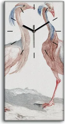 Produktbild von Wohnzimmer-Bild Leinwand Uhr Geräuschlos 30x60 Malerei Tier Vogel Kunst - schwarze Hände
