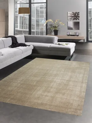 Immagine prodotto di Tappeto moderno da salotto unicolore marrone tortora dimensioni - 60x110 cm
