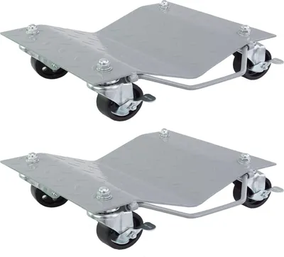 Produktbild von Rangierhilfe für PKW 2 Stück jeweils 680 kg Rangierroller V Form Schwenkgriff 360° drehbar
