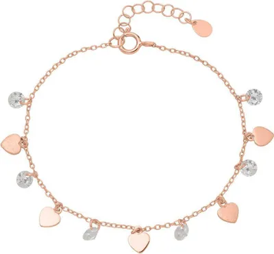 Produktbild von Armband Herzen 925er Silber rosé Zirkonia