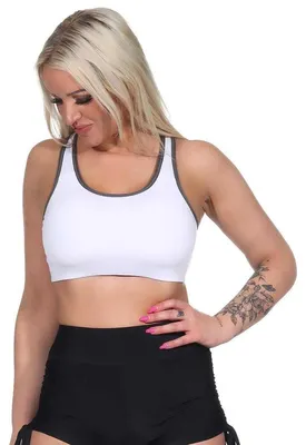 Produktbild von Damen Sport-BH ohne Bügel in 5 Farben, Mittlere Stützkraft Weiß M