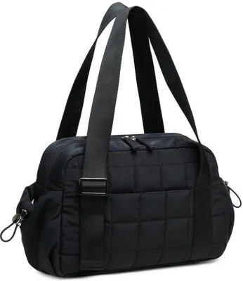 Produktbild von Unyqoos® Kompakte gesteppte Sporttasche für Damen, 30 x 10 x 20 cm, 0,43 kg, leichtes gestepptes Material mit Baumwollfüllung, verstellbarer Schulterriemen