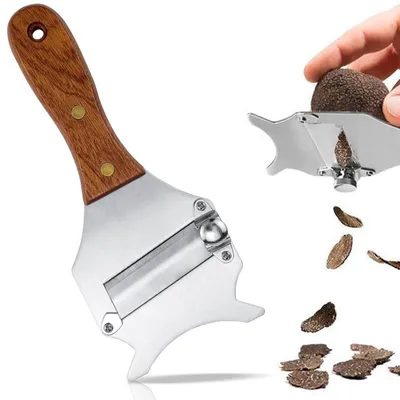 Trüffelhobel aus Edelstahl, verstellbar, mit Holzgriff