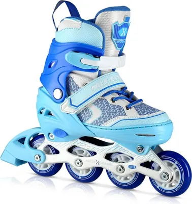 Produktbild von Nils Extreme Inline Skates Mädchen und Jungen - ABEC7 Kugellager - Rollerblades Damen- Rollerskates Größenverstellbar 39-42 - Blau - NA14198