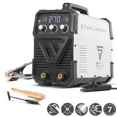 Immagine prodotto di STAHLWERK ARC-270 ST saldatrice ad elettrodo - MMA (MMA) fino a 270 A, saldatura senza gas, inverter Lift-TIG 400 V, protezione da surriscaldamento, raffreddamento intelligente