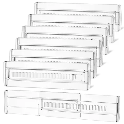 Produktbild von 6er Pack Schubladenteiler für Kleidung, verstellbar, Kommodenschubladen Organizer, für Kommoden, Babykleidung, Kosmetik und Büroaufbewahrung
