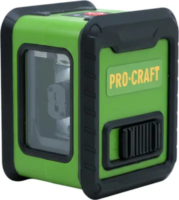 Obrázek produktu pro Procraft LE-2D čárový / křížový laser 10 m zelený samonivelační včetně 3x 1,5 V AAA baterie.