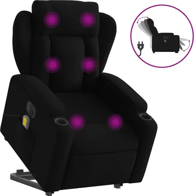 Produktbild von vidaXL Elektrischer Massagesessel mit Aufstehhilfe Schwarz Stoff