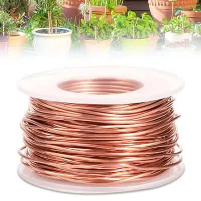 Produktbild von 20m Electroculture Gardening Kupferdraht, 99,9% Reiner 16 Gauge/1,3 mm Copper Wire Blanker Kupferdraht für Garten, Pflanzen und Gemüseanbau, Air Plant Holders