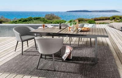 Produktbild von Destiny Sitzgruppe MODENA IMOLA 4 Sessel + Tisch 165/215x100x75cm ausziehbar