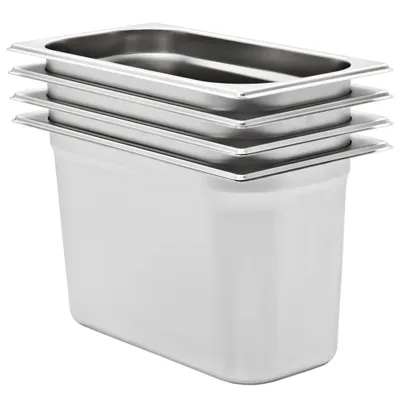Produktbild von "im Angebot" Gastronormbehälter 4 Stk. GN 1/3 200 mm Edelstahl - GN-Behälter CC20262