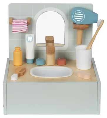 Produktbild von Tooky Toy Badezimmer Spielset Mini - Holz | Holzspielzeug