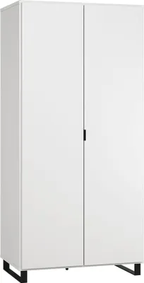 Produktbild von 93 cm breiter Kleiderschrank mit 2 Türen | Farbe: Weiß