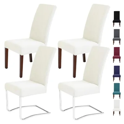 Immagine prodotto di Copri sedie, set da 4, elasticizzati, lavabili, color beige, adatti a sedie a dondolo