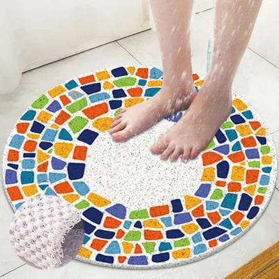 Produktbild von Duschmatte rutschfest 60x60cm | Antirutschmatte Dusche mit Ablauflöchern, PVC Luffa, schnell trocknend