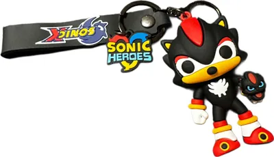 Produktbild von Schlüsselanhänger Sonic the Hedgehog 7cm Mini Anhänger Geschenk Cartoon Schlüsselanhänger Silikon Schlüsselanhänger für Handyhülle Charme Rucksack Geschenk Sonic schwarz