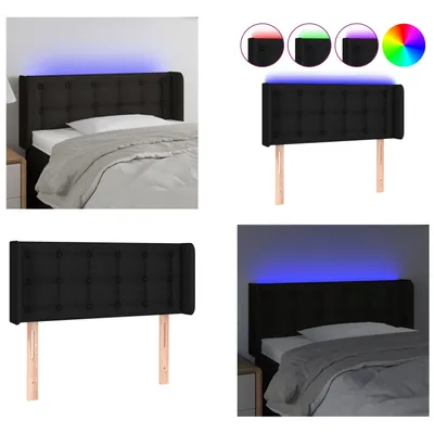 Produktbild von vidaXL LED Kopfteil Schwarz 83x16x78/88 cm Stoff - LED Kopfteil - LED Kopfteile - Kopfteil - Bett-Kopfteil