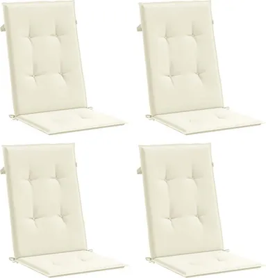 Obrázek produktu pro vidaXL Polštáře na zahradní židle s vysokým opěradlem, 4 ks, krémové, 120 x 50 x 2 cm, látka