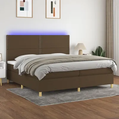 Produktbild von Maison Exclusive - Boxspringbett mit Matratze & LED Dunkelbraun 200x200 cm Stoff