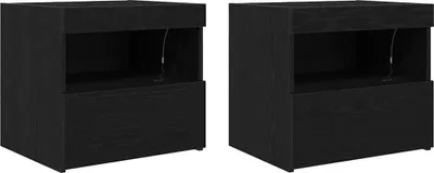 Immagine prodotto di Armadio da Notte con cassetto 2 pcs Rovere Nero 50 x 40 x 45 cm