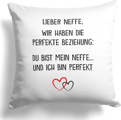 Produktbild von 22Feels Neffe Geschenk 18. Geburtstag Deko Jungs Kissen Männer Dekoration Firmung Weihnachten Uni Abschluss Bachelor Master Konfirmation Wohnzimmer Schlafzimmer Couch