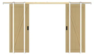 Produktbild von Versenkbare Doppelschiebetüren aus Holz und MDF - Natürliches Licht - 2 x H 205 x B 63 cm - BALERMA