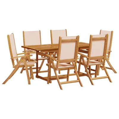 Image de Ensemble à Manger de jardin 7pcs bois d'acacia solide textilène