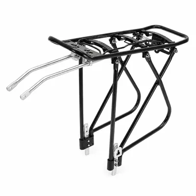 Produktbild von MidGard Fahrrad Gepäckträger aus Aluminiumlegierung, mit Rücklichthalterung - verstellbar für 26 - 28 Zoll Fahrräder, belastbar bis maximal 25 kg